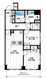 仮称川崎大島マンションカワサキオオジママンション【10階】の間取り