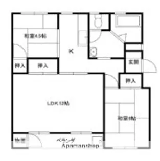東芝杉田コーポ【3階】の間取り