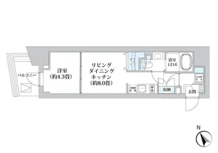 ライオンズフォーシア五反田【12階】の間取り