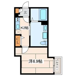 ベイルーム茅ヶ崎【2階】の間取り