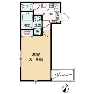 ゆいの木杉田【2階】の間取り