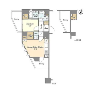 リバーレ鷺沼【7階】の間取り