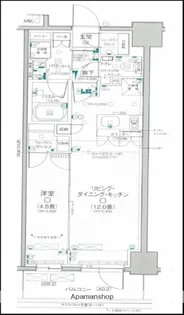 デュオステージ関内Ⅱ【7階】の間取り