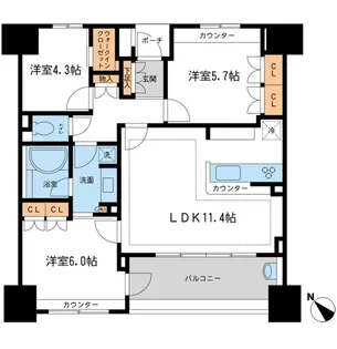 KDXレジデンス町田【10階】の間取り