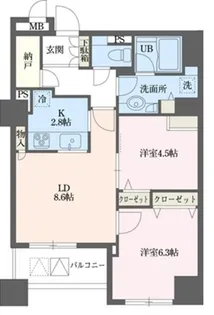 ドゥーエ横浜駅前【2階】の間取り