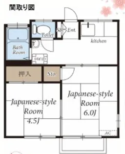 コーポラスA棟【2階】の間取り