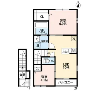 アムールフレグランスムーン【2階】の間取り
