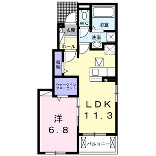 グリシーヌ・イースト【1階】の間取り