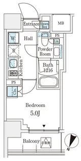 パークアクシス横浜阪東橋【5階】の間取り