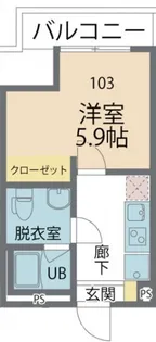 カインドネス横浜根岸【103号室号室】の間取り