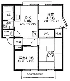 サンライフ岡村A【1階】の間取り