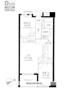 ロサブリーズ本牧【3階】の間取り