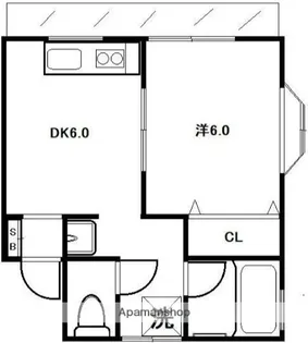 コーポ東逗【1階】の間取り