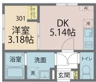 カインドネス厚木NORTH【301号室号室】の間取り