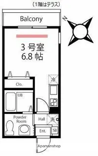 ハーミットクラブハウスプティバッセII【2階】の間取り