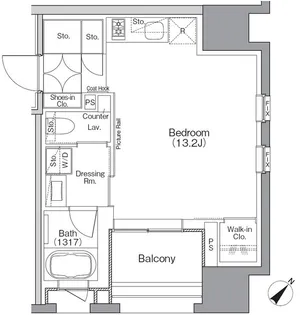 ザ・パークハビオSOHO横浜関内【3階】の間取り