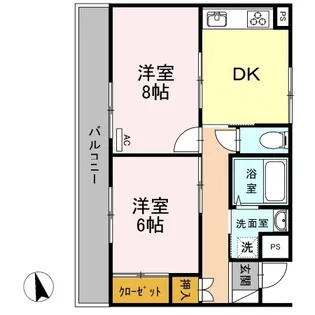 シティーフラット服部【2階】の間取り