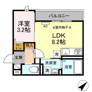 ブリーズコースト夕陽ヶ丘【3階】の間取り