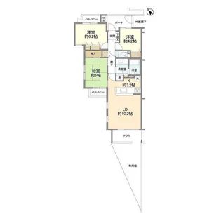 東急ドエル・アルス横浜港南中央【3階】の間取り