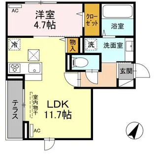 アジュール【1階】の間取り