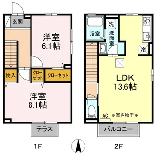 ロイヤルテラス萩原【1階】の間取り