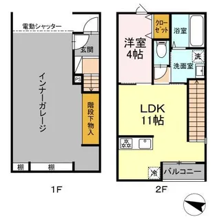GARAGEクエスト【101号室】の間取り