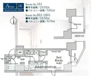 ルフレプレミアム横浜リーヴァ【7階】の間取り