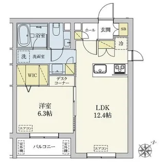 1LDKの間取り画像