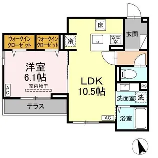 シェーンブルーメ横浜【1階】の間取り
