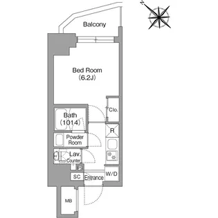 コンフォリア・リヴ横浜平沼【5階】の間取り