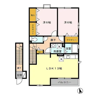 エクセルパーク A.B【2階】の間取り