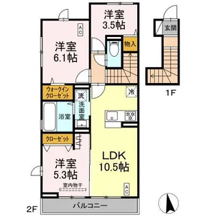 (仮称)DーROOMすみよし台 B【2階】の間取り