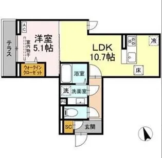 D PAINA 上平間 II【2階】の間取り