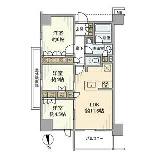 オープンレジデンシア横浜鶴見【2階】の間取り