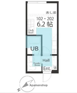 ハーミットクラブハウスROCCA A棟【1階】の間取り