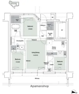 BRILLIA宮前平HILLSIDE【3階】の間取り