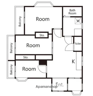 三栄ハイツ【2階】の間取り