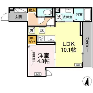 D PAINA 浅田【1階】の間取り