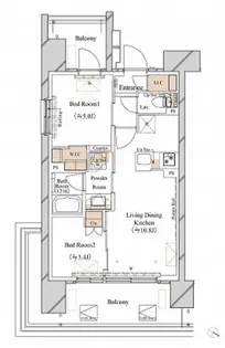 ブランシエスタ新丸子リバーフロント【0901号室】の間取り