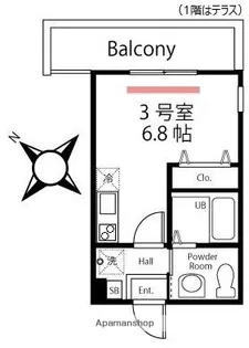 ハーミットクラブハウスプティバッセⅠ【1階】の間取り