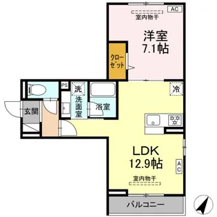 フラクタス南林間【2階】の間取り