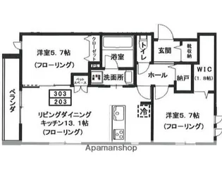 ヘーベルメゾン元住吉【3階】の間取り
