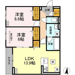 D PAINA 子母口II【1階】の間取り