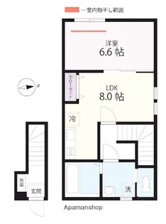 QUIET CRAB HOUSE LOKAHI B棟【2階】の間取り