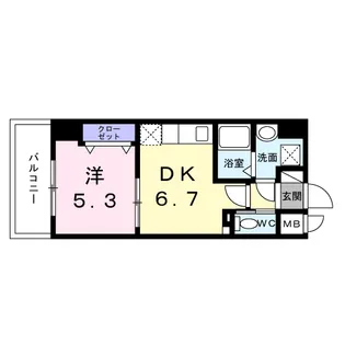 スアヴィス平塚八重咲【6階】の間取り