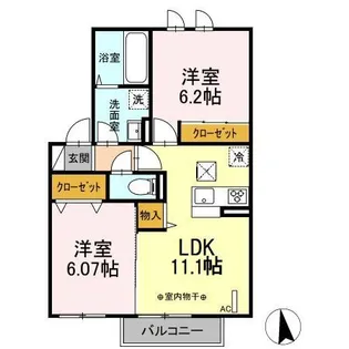 ドエルSEN I【1階】の間取り