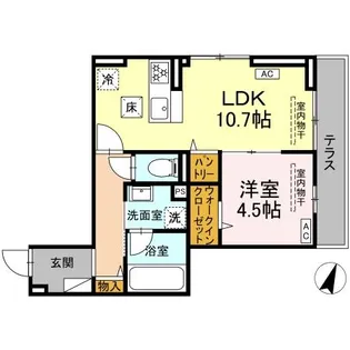 D PAINA ODORIBA【1階】の間取り