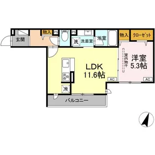 フラクタス東柏ケ谷【2階】の間取り
