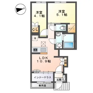 シャインテラス・アベニール【1階】の間取り