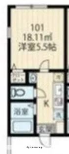 ラフィーネ読売ランド前【1階】の間取り